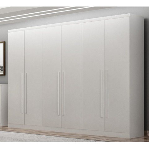 Guarda Roupa Casal Royal 6 Gavetas Novo Horizonte Neve