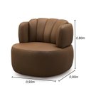 Ver imagem 3 de Poltrona Decorativa Cheval Giratória 360° em Couro Livintus Leather