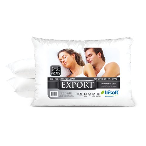 Kit C/ 2 - Travesseiros - Extra Firme - Export - Percal 180 Fios - Trisoft