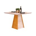 Ver imagem 6 de Conjunto: Mesa Sala Jantar Fler Tampo Madeirado C/ Vidro 90x90cm e 4 Cadeiras Jade Cedro/off White