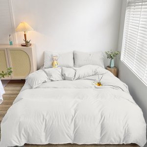 Capa Duvet Percal para Edredom Casal 220x240cm - Branco C/ Zíper + Fronha FASTLAR Capa Duvet Casal