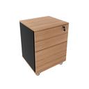 Ver imagem 2 de Gaveteiro Arquivo para Escritório Home Office 3 Gavetas Amêndoa/ Preto- Tecno Mobili