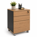 Ver imagem 5 de Gaveteiro Arquivo para Escritório Home Office 3 Gavetas Amêndoa/ Preto- Tecno Mobili