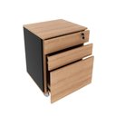 Ver imagem 3 de Gaveteiro Arquivo para Escritório Home Office 3 Gavetas Amêndoa/ Preto- Tecno Mobili