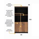 Ver imagem 5 de Armário para Escritório 2 Portas com Chave Yaris YAR8017 Marrom/Preto - Gebb Work