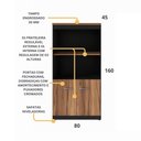 Ver imagem 5 de Armario para Escritorio Multiuso 2 Portas com Chave e Prateleiras Marrom - Yaris
