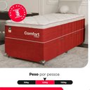Ver imagem 5 de Cama Box Baú Solteiro + Colchão Comfort Class Pillow Top Vinho/suede Vinho