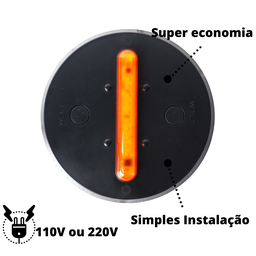 EcoLight Luminária Econômica - Base Preta Laranja - 220V - 2