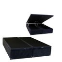 Ver imagem 2 de Cama Báu Box Base Casal Bipartido Suede Preto com Pistão a Gás. Rc