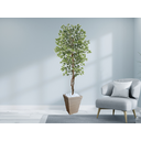 Ver imagem 2 de Planta Artificial Ficus Verde Creme 2,10m kit + Vaso Trapezio D. Grafiato Bege 40cm