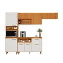 Ver imagem 4 de Kit Armário Cozinha Compacta Completa com Balcão 120cm Sicília Freijo Ripado Off White Poliman