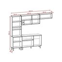 Ver imagem 2 de Kit Armário Cozinha Compacta Completa com Balcão 120cm Sicília Freijo Ripado Off White Poliman