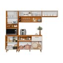 Ver imagem 3 de Kit Armário Cozinha Compacta Completa com Balcão 120cm Sicília Freijo Ripado Off White Poliman