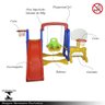Playground Infantil 5x1 Crianças com 2 Cesta de Basquete Balanço Azul/vermelho/amarelo G31 - Encantu - 2
