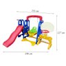 Playground Infantil 5x1 Crianças com 2 Cesta de Basquete Balanço Azul/vermelho/amarelo G31 - Encantu - 3