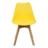 Kit 6 Cadeiras Charles Eames Leda Luisa Saarinen Design Wood Estofada Base Madeira - Amarela - 3
