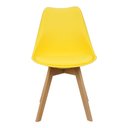 Ver imagem 3 de Kit 6 Cadeiras Charles Eames Leda Luisa Saarinen Design Wood Estofada Base Madeira - Amarela