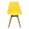 Kit 6 Cadeiras Charles Eames Leda Luisa Saarinen Design Wood Estofada Base Madeira - Amarela - 3