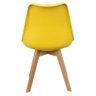 Kit 6 Cadeiras Charles Eames Leda Luisa Saarinen Design Wood Estofada Base Madeira - Amarela - 5