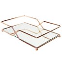 Ver imagem 1 de Bandeja Decorativa Espelhada Cobre / Rosé Gold 25x16cm