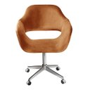Ver imagem 1 de Cadeira Para Escritório E Home Office Zara Base Giratória - Veludo Terracota