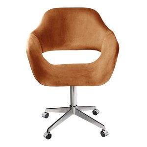 Cadeira Para Escritório E Home Office Zara Base Giratória - Veludo Terracota