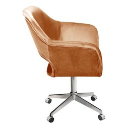 Cadeira Para Escritório E Home Office Zara Base Giratória - Veludo Terracota - 2
