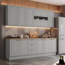 Ver imagem 1 de Cozinha Completa Modulada 7 Peças com Tampo 100% MDF 240cm Americana