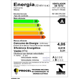 Ventilador de Teto Infinity Lux Branco 3 Pás MDF Branco 220V 2003 - 3