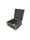 Ver imagem 2 de Caixa Decorativa Quadrada de Vidro e Couro Sintético Preto e Dourado 15cm Paris Luz