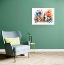Ver imagem 2 de Quadro Decorativo Gata Flores - 50x70cm:moldura Preta