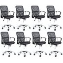 Ver imagem 1 de Kit 8 Cadeiras de Escritório Diretor Tela Mesh Comfort Preto