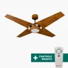 Ventilador de Teto Com Controle Remoto Natuvent Callis Led 4 Pás Madeira Imbuia 6500k Branco Frio - 5