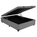 Ver imagem 1 de Cama Box Baú Viúvão Blindado Sintético Cinza Com 128Cm de Largura