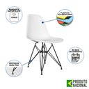 Ver imagem 4 de Mesa Industrial Base Ferro Preto 137x75 Tampo Preto 4 Cadeiras Eiffel Ferro Preto Assento Branco