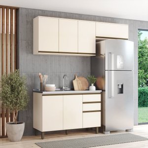 Cozinha Compacta 3 Peças 100% Mdf com Aéreo 3 Portas Connect