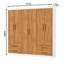 Ver imagem 4 de Guarda-Roupa Casal Dubai 6 Portas 4 Gavetas Multimóveis CR35556 Branco/Cinamomo