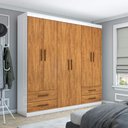Ver imagem 1 de Guarda-Roupa Casal Dubai 6 Portas 4 Gavetas Multimóveis CR35556 Branco/Cinamomo
