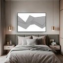 Ver imagem 1 de Quadro Decorativo Abstrato Linhas Pretas