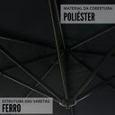 Ver imagem 3 de Ombrelone Lateral Suspenso 3 Metros Jardim com Base e Manivela Importway Iwoblb-300