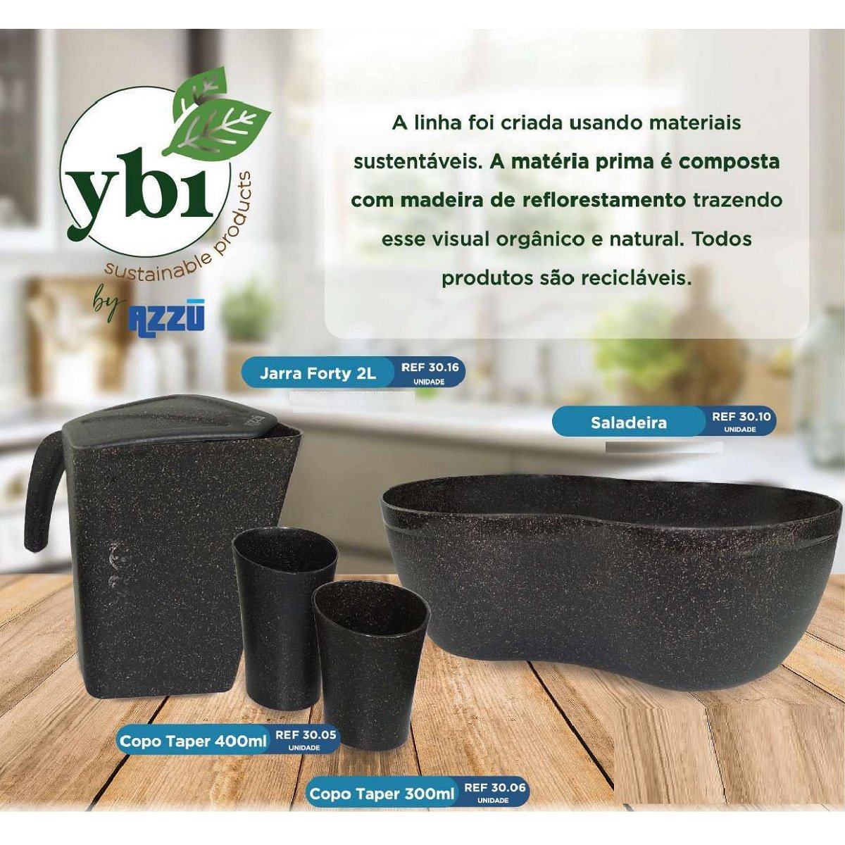 Kit 02 Saladeira YBI Plástico Travessa Tigela Resistente Cor:Preto - 4