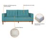 Sofá 2 Lugares Dubai Suede - Amarena Móveis Sofá 2 Lugares Sofás Azul Turquesa - 5