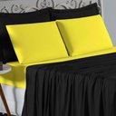 Ver imagem 3 de Jogo de Cama Casal Viúva Nobre 4 Peças Malha 100% Algodão - Preto / Amarelo