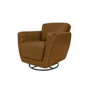 Ver imagem 5 de Kit 2 Poltronas Decorativas Valentina Sala de Estar Giratória Couro Caramelo Manchado G40 - Gran Bel