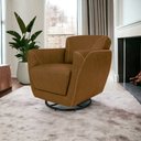 Ver imagem 2 de Kit 2 Poltronas Decorativas Valentina Sala de Estar Giratória Couro Caramelo Manchado G40 - Gran Bel