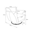 Ver imagem 4 de Kit 2 Poltronas Decorativas Valentina Sala de Estar Giratória Couro Caramelo Manchado G40 - Gran Bel