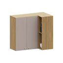 Ver imagem 1 de Armário Aéreo Canto Reto 95cm 2 Pts C/ Nicho Elegance Lucian Freijó/cinammon