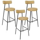 Ver imagem 1 de Kit 03 Banquetas Alta Bar Cozinha Sala De Jantar Estrutura Em Aço Milão L02 Couríssimo Fendi - Lyam 
