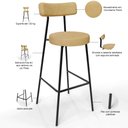Ver imagem 4 de Kit 03 Banquetas Alta Bar Cozinha Sala De Jantar Estrutura Em Aço Milão L02 Couríssimo Fendi - Lyam 