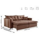 Ver imagem 3 de Sofa Cama e Reclinavel Lisboa 2,60m 05 Lugares Mola Ensacada Txr